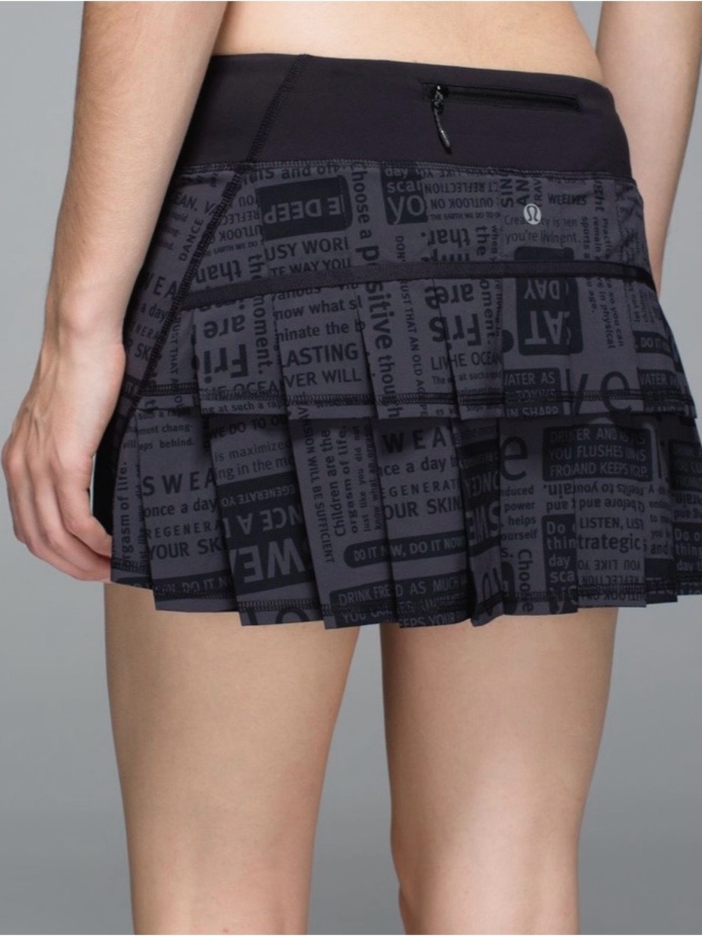 lululemon athletica Black Printed Pleated Athletic Skort